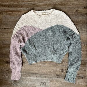 Debut Cropped Colorblock Sweater
